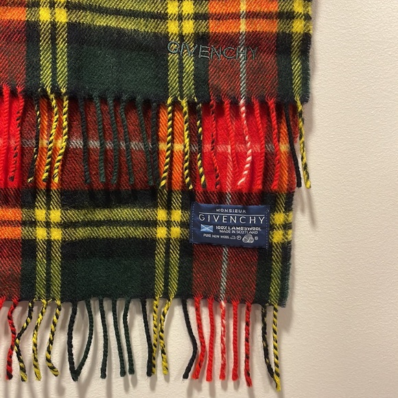 Vintage Givenchy Wool Tartan Scarf - Picture 2 of 4